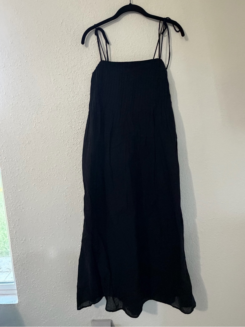 Abercrombie & Fitch Black Maxi Dress with Tie Straps